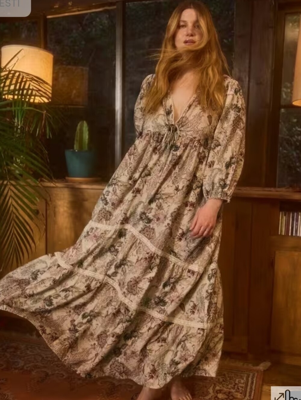 Festi Blouson Sleeve Maxi Dress